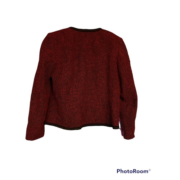 Pendleton Wool Blazer Jacket Sz 12 Vintage Red Black - Picture 2 of 4